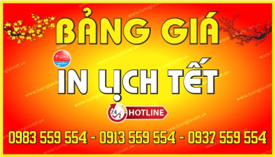 Bảng giá In Lịch Tết 2027