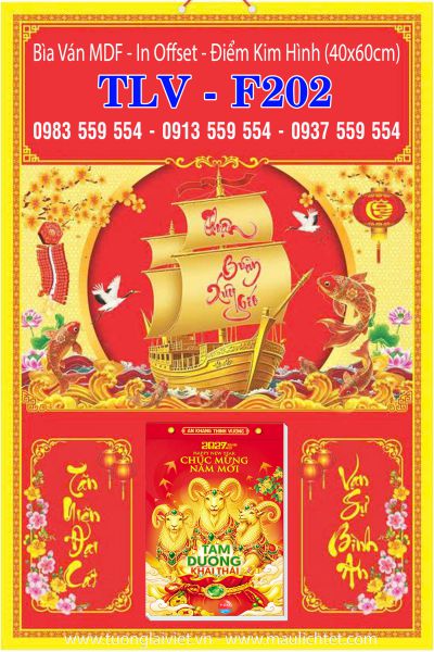 Bìa lịch gắn bloc Thuyền Buồm Như Ý