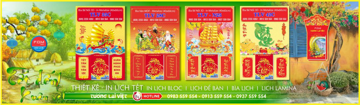 In Bìa Lịch Treo Tường Bế Nổi