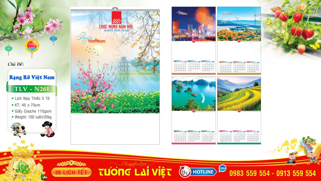 Lịch 5 tờ Cảnh Đẹp