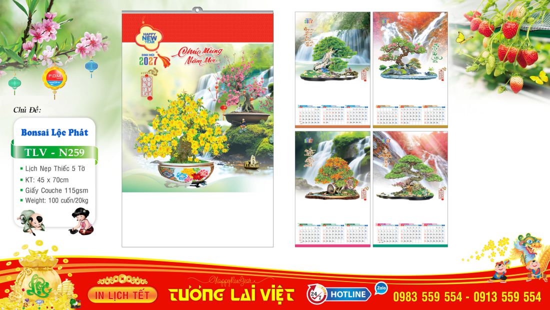 Lịch 5 tờ Cây Cảnh
