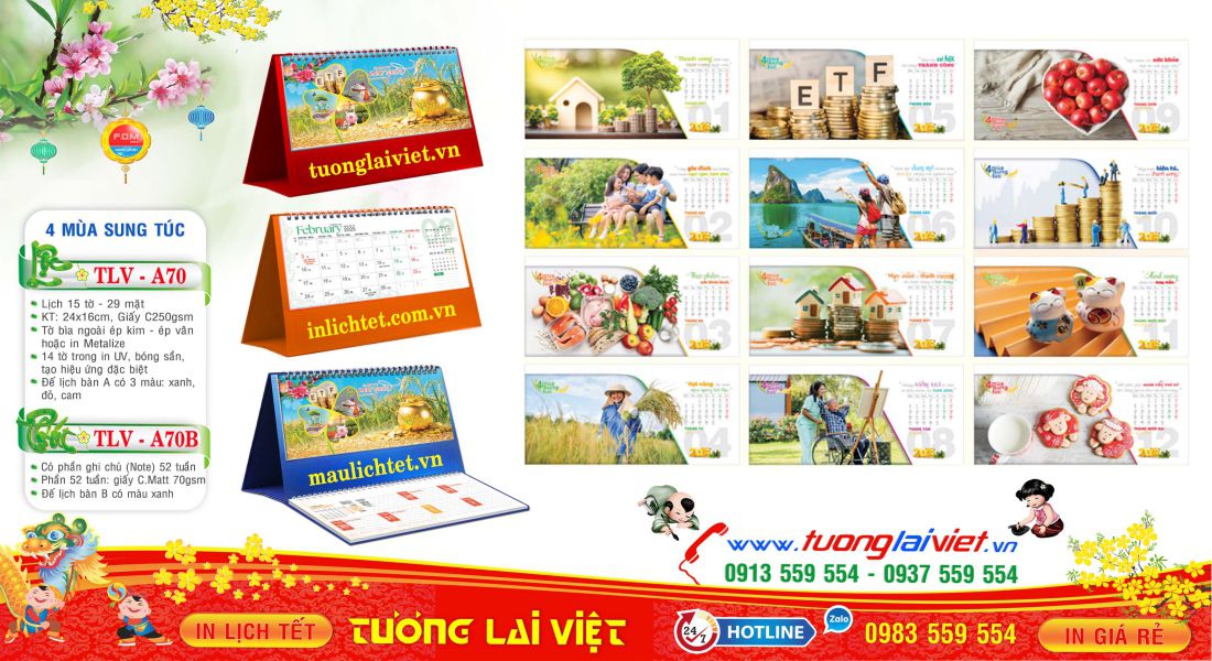 Lịch Để Bàn 15 Tờ