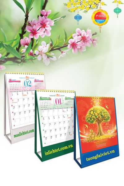 Lịch bàn đứng Thông Điệp May Mắn
