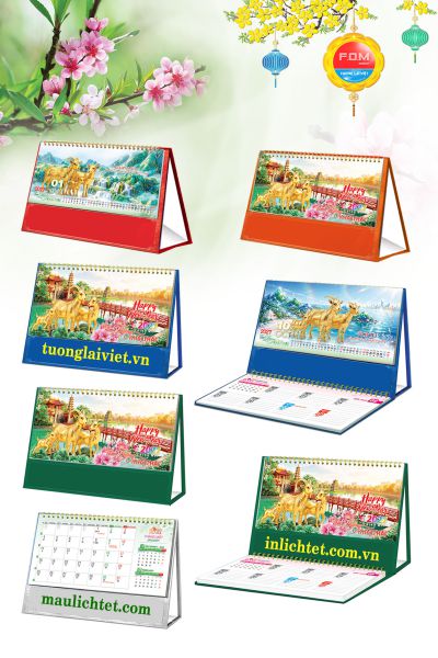 Lịch để bàn 15 tờ Bốn Mùa Sung Túc