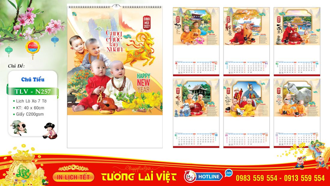 Lịch Lò Xo 7 Tờ Chú Tiểu