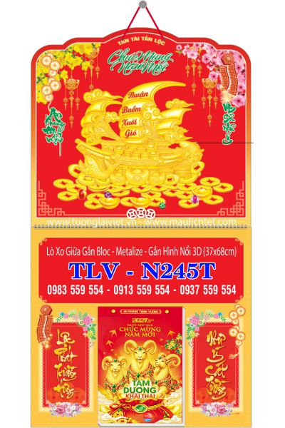 Lịch lò xo giữa dán nổi Thuận Buồm Xuôi Gió