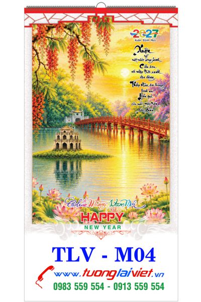 Lịch Treo Tường 7 Tờ Tranh Lụa