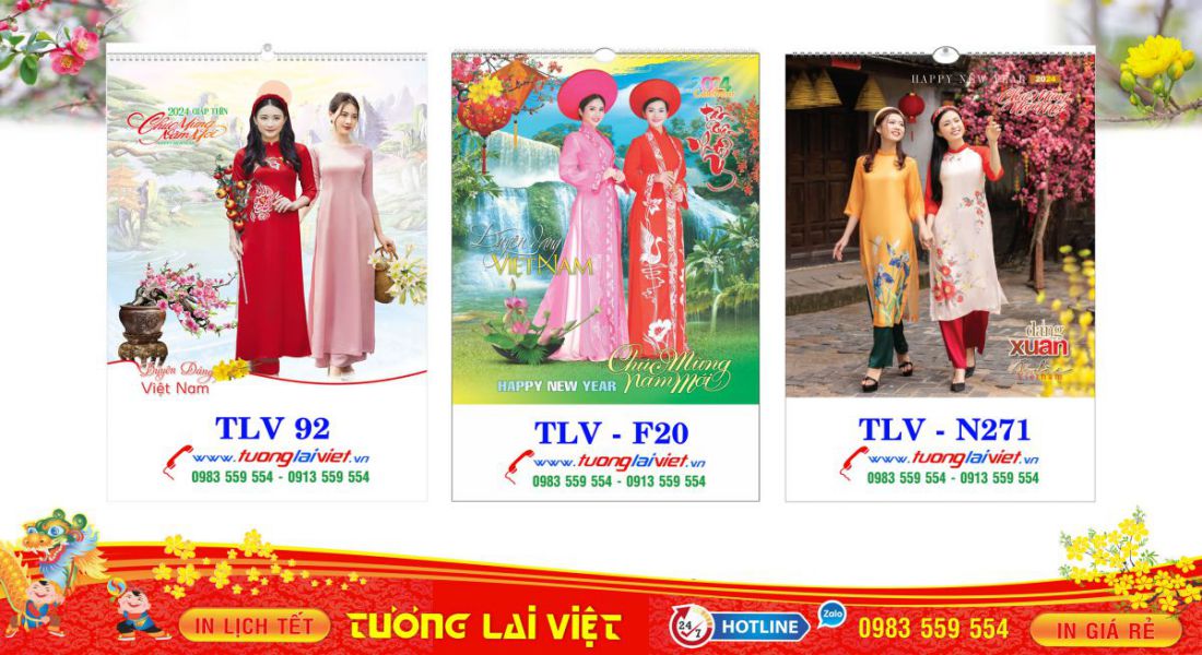 Mẫu Lịch Tết Áo Dài
