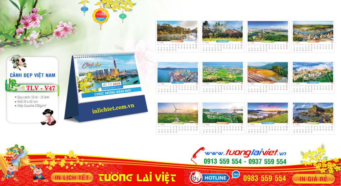 Mẫu Lịch Để Bàn Du Lịch Việt Nam
