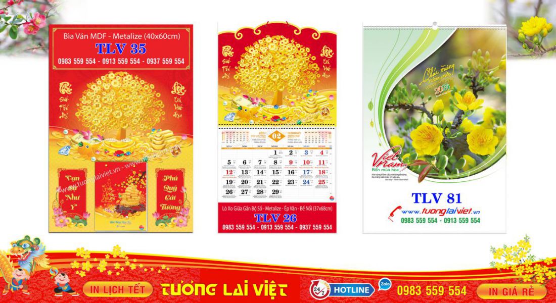 Mẫu Lịch Tết Cây Mai